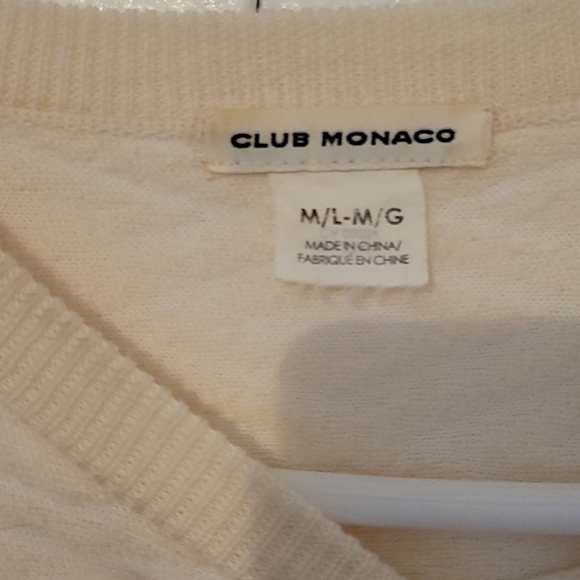 Club Monaco Sweater Cream ML - Picture 2 of 7